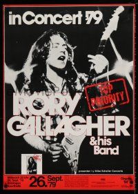 3x417 RORY GALLAGHER 24x33 German music poster '79 In Concert, cool image of the star with guitar!