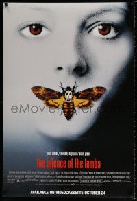 3x798 SILENCE OF THE LAMBS 2-sided 27x40 video poster '90 Jodie Foster, Anthony Hopkins, w/moth art