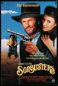 3x803 SODBUSTERS 27x40 video poster '94 wacky western cowboy Kris Kristofferson with gopher!