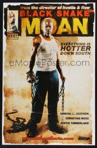 3x241 BLACK SNAKE MOAN 2-sided 13x20 special '07 Samuel L. Jackson & sexy Christina Ricci in chains