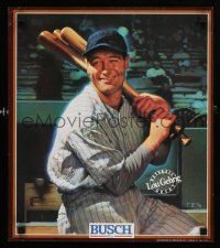 3x244 BUSCH BEER 2-sided 15x17 special '89 great artwork image of baseball player Lou Gehrig!