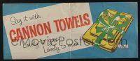 3x479 CANNON TOWELS 11x26 advertising poster '50s Lovely to give.... lovely to own!