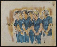 3x250 CHICAGO FEDERAL COURT MURDER TRIAL CASE SKETCH 14x17 special '70s cool images of suspects!