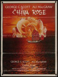 3x529 CHINA ROSE tv poster '83 cool image of sail boat on ocean with a white rose background!