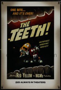 3x494 M&M's DS 27x40 advertising poster '13 cool horror parody image w/ terrified candy, The Teeth!