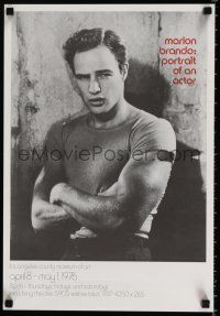 3x460 MARLON BRANDO 2-sided 14x21 film festival poster '76 image of the young actor w/ arms crossed