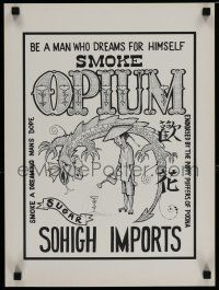 3x353 SMOKE OPIUM special 14x19 '60s Crump art, drugs endorsed by the Poppy Puffers of Poona!