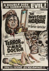 3x200 TESTAMENT OF DR. MABUSE/INVISIBLE DR MABUSE 27x40 special '66 double-bill!
