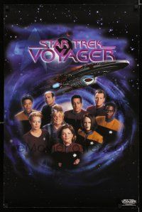 3x558 STAR TREK: VOYAGER tv poster '01 great image of all the top cast members in space!
