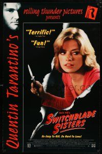 3x815 SWITCHBLADE SISTERS 26x40 video poster R96 Jack Hill, image of sexy bad girl with a knife!