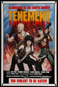 3x817 TENEMENT 27x41 video poster '85 Roberta Findlay, Slaughter in the South Bronx of N.Y.!