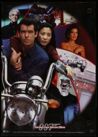 3x368 TOMORROW NEVER DIES mini poster '97 Pierce Brosnan & Michelle Yeoh on a motorcycle!