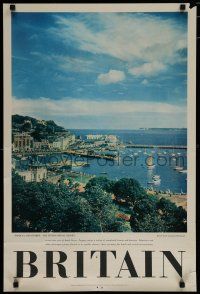 3x052 BRITAIN 20x30 English travel poster '60s Torquay, wonderful image of city & harbor!