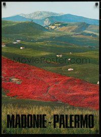 3x049 MADONIE-PALERMO 20x27 Italian travel poster '70s cool image of farmland and pastures!
