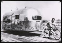 3x040 ROAD TRIP 2-sided 25x36 travel poster '00s image of a guy pulling an Airstream on bicycle!