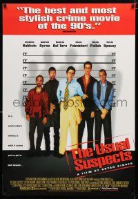3x828 USUAL SUSPECTS 27x39 video poster '95 Kevin Spacey covering watch, Baldwin, Byrne!
