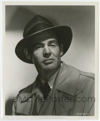 3y047 ACT OF VIOLENCE 8.25x10 key book still '49 close up of Robert Ryan in trench coat & fedora!