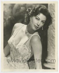 3y090 AVA GARDNER deluxe 8x10 still '50s incredible sexy close up in low-cut gown & cool jewelry!