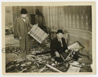 3y104 BEAU HUNKS 8x10.25 still '31 Stan Laurel looks at Oliver Hardy with smashed piano pieces!