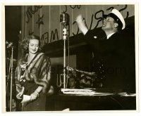 3y116 BETTE DAVIS/RUDY VALLEE 8.25x10 still '40s they are on stage by NBC microphones!