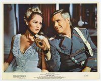 3y008 BLUE MAX color 8x10 still '66 c/u of George Peppard flirting with sexy Ursula Andress!