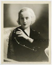 3y188 CAROLE LOMBARD 8x10.25 still '34 seated portrait of the beautiful blonde in cool outfit!