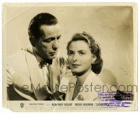 3y193 CASABLANCA 8x10 still R49 Humphrey Bogart stares at lovely Ingrid Bergman!