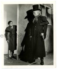 3y199 CHRISTMAS CAROL 8x10 still '38 Reginald Owen as Scrooge glares at Terry Kilburn as Tiny Tim!