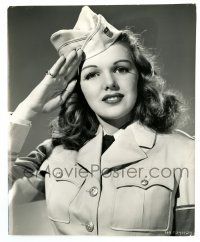 3y204 CLAIRE JAMES 7.75x9.5 still '41 the sexy actress in uniform saluting from Tanks a Million!