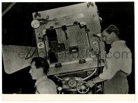 3y211 COLOR MOVIE CAMERA deluxe 7x9.5 still '30s two men operating a massive Technicolor camera!