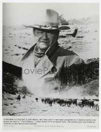 3y218 COWBOYS 7.5x9.75 still '72 montage of John Wayne looming over cattle drive across the West!