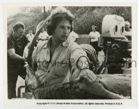 3y242 DEER HUNTER candid 8x10 still '78 director Michael Cimino inspects dead deer by camera!