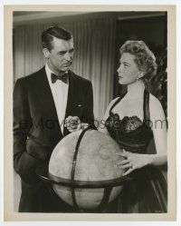 3y274 DREAM WIFE 8x10.25 still '53 Cary Grant in tuxedo stares at Deborah Kerr by world globe!