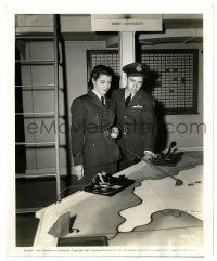 3y280 EAGLE SQUADRON candid 8.25x10 still '42 Diana Barrymore with movie's technical director!