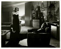 3y334 FOUNTAINHEAD 7.5x9.5 still '49 Patricia Neal in party dress visits Gary Cooper in tuxedo!