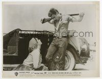 3y363 GIANT 8x10.25 still '56 classic shot of Elizabeth Taylor looking up at James Dean with rifle!