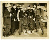 3y403 HEROES OF THE RANGE 8x10.25 still '36 Ken Maynard shows the stolen money bag to the sheriff!