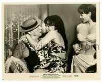 3y430 HOW TO STUFF A WILD BIKINI 8x10.25 still '65 great c/u of Buster Keaton with sexy ladies!