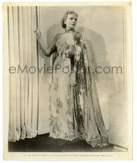 3y441 IDA LUPINO 8x10 still '36 standing full-length in a remarkable embroidered gown & cape!