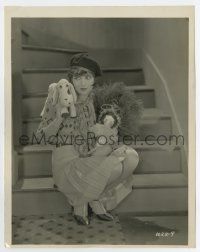 3y455 IT 8x10 key book still '27 wonderful image of Clara Bow holding stuffed animal & doll!
