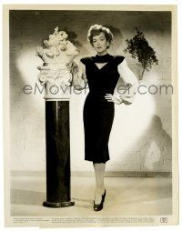 3y476 JANE WYMAN 8x10.25 still '30s full-length in by Greek column in a really cool dress & heels!