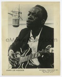 3y508 JOHN LEE HOOKER 8x10.25 still '50s great portrait of the R&B singer with guitar!