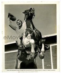 3y514 JOHNNY MACK BROWN 8x10 still '42 the star of Universal Westerns on his rearing horse Royal!