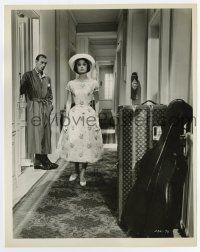 3y579 LOVE IN THE AFTERNOON 8x10.25 still '57 Audrey Hepburn leaving Gary Cooper's apartment!