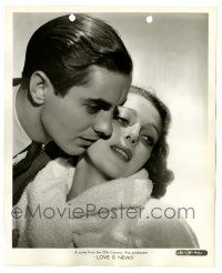 3y581 LOVE IS NEWS 8x10 still '37 great close up of Tyrone Power with Loretta Young in bath robe!