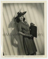 3y612 MARIA MONTEZ 8.25x10 still '42 full-length modeling a cool dress with a feather in her hat!
