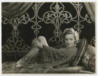 3y619 MARLENE DIETRICH 8x10 key book still '30 laying on couch in lacy outfit from Morocco!