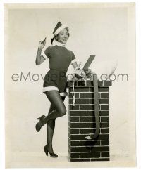 3y649 MONICA LEWIS 8x10.25 still '51 as sexy Santa suit with fishnet nylons checking her list!