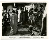 3y656 MUMMY 8.25x10 still '59 Christopher Lee in background with dead slaves in foreground!