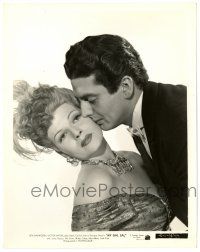 3y660 MY GAL SAL 8x10.25 still '42 Rita Hayworth seems uninterested in Victor Mature's kiss!